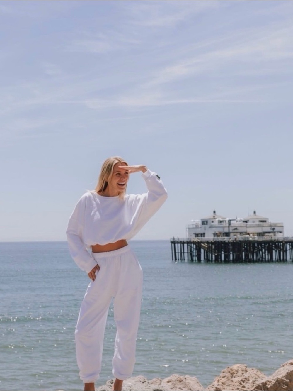 Daily Drills Cropped White Sweatshirt